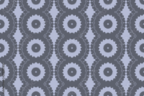 Wallpaper Mural Grey monochrome floral geometric pattern Torontodigital.ca