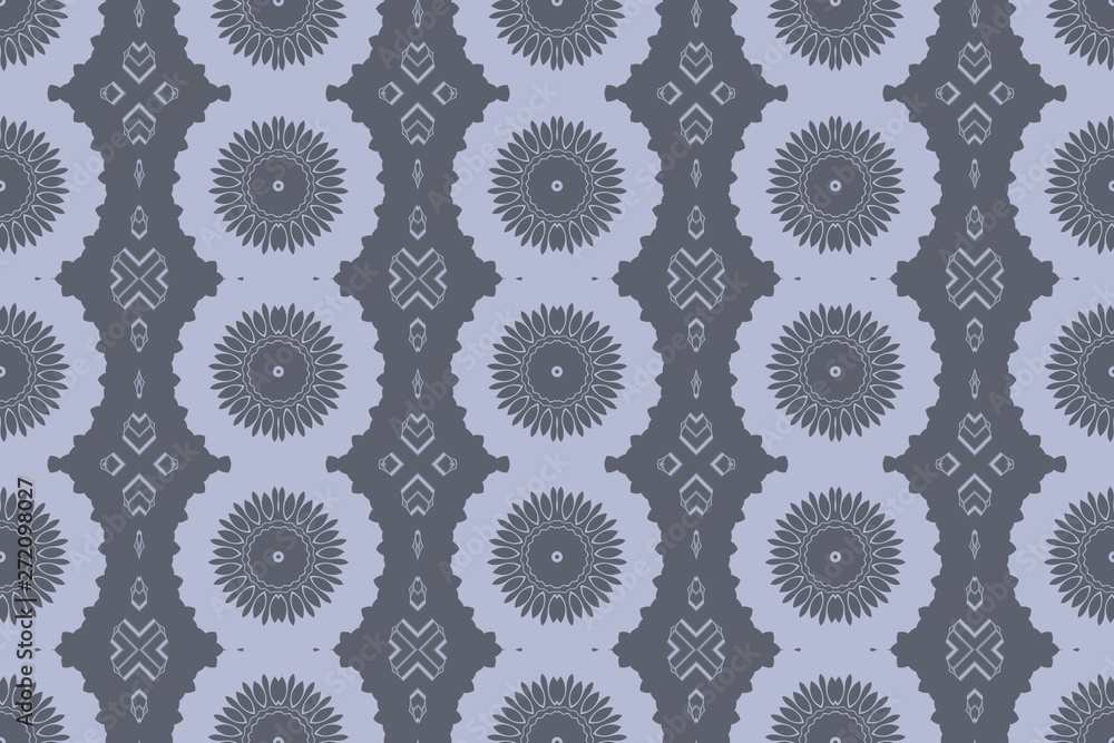 Grey monochrome floral geometric pattern Grey monochrome floral geometric pattern