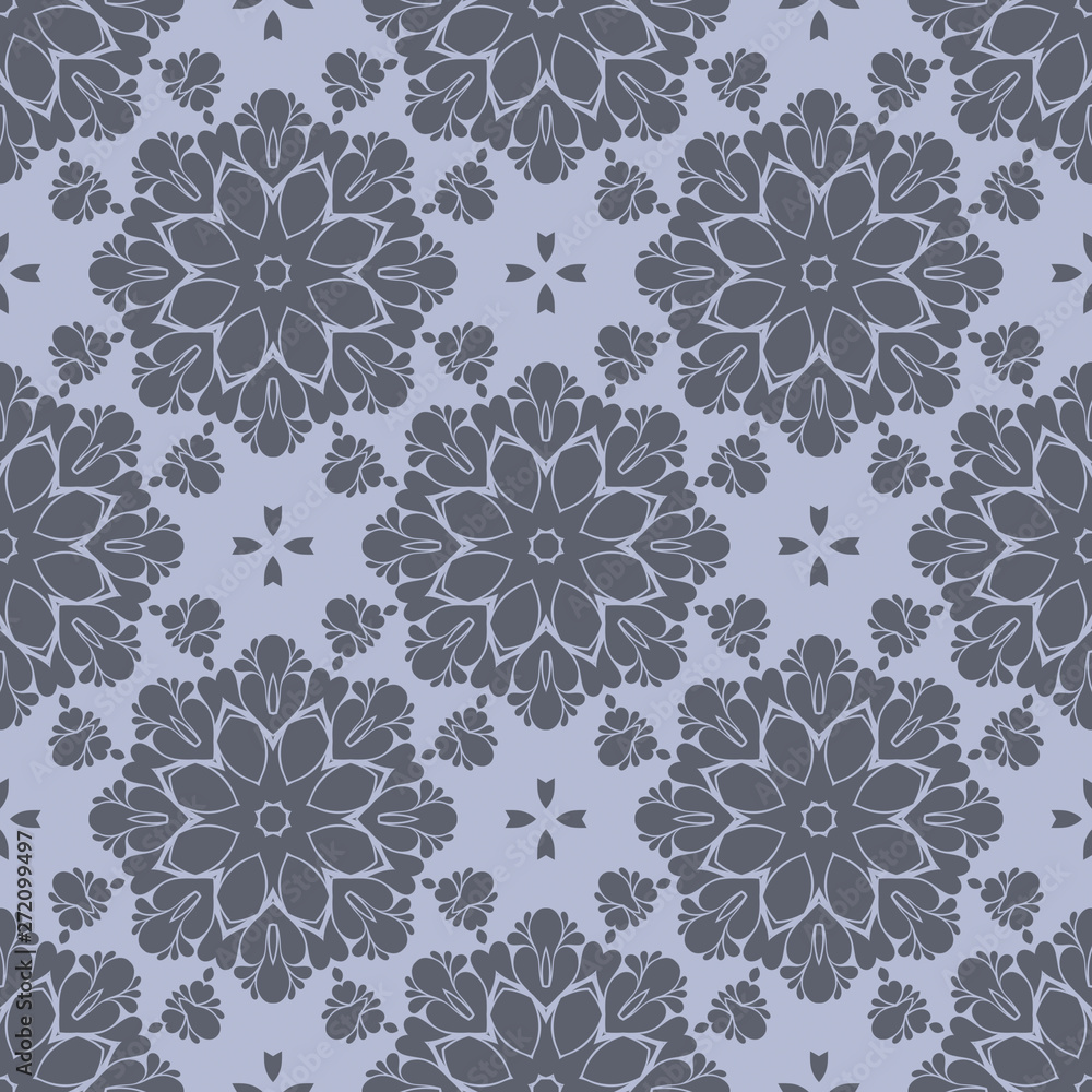 Grey monochrome simple floral pattern Grey monochrome simple floral pattern