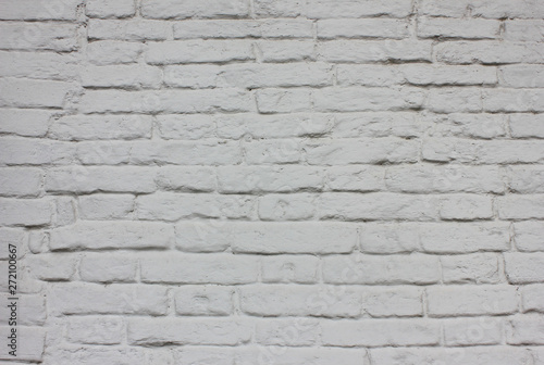 White brick wall background with stone pattern 