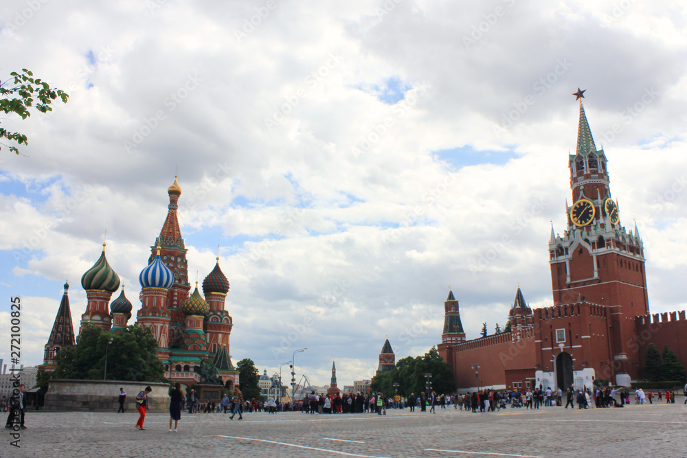 Kremlin and St Basil's Cathedral on Red Square in Moscow, Russia 