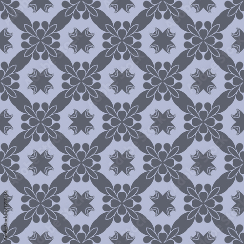 Grey monochrome floral flat pattern