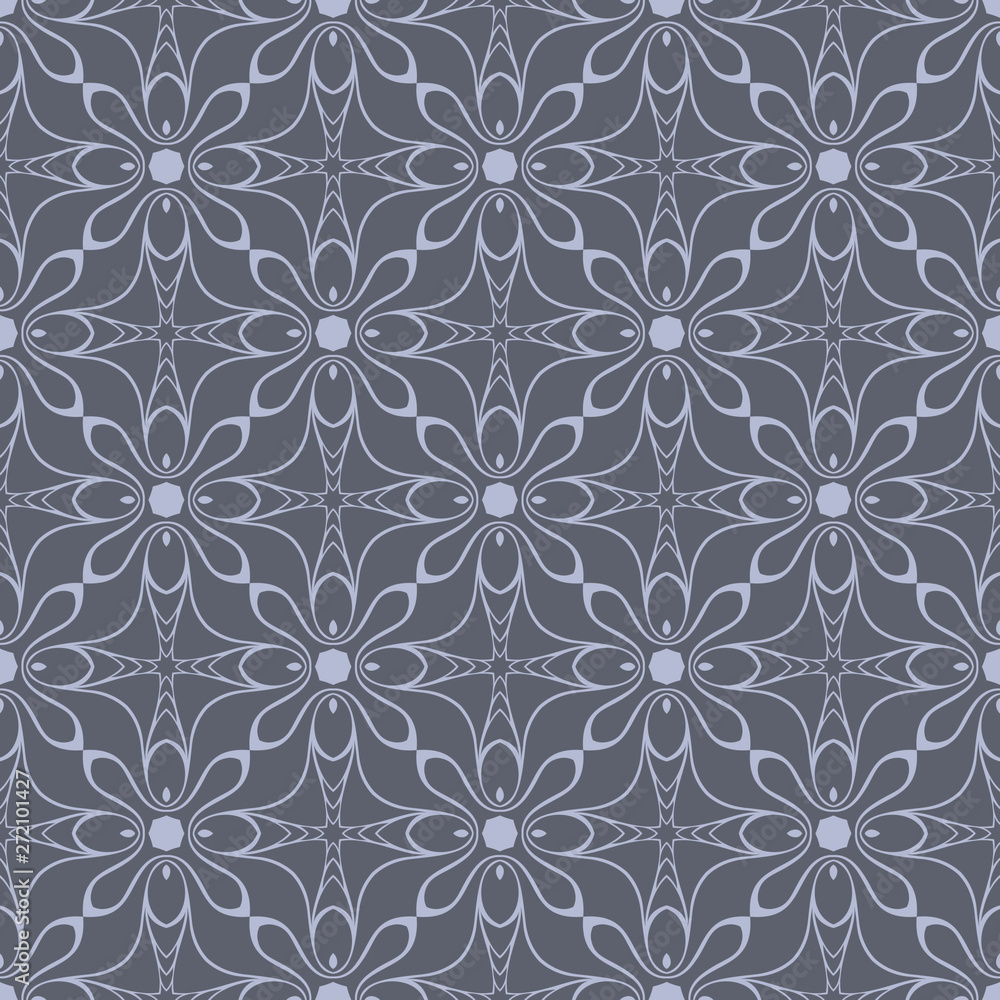 Grey monochrome floral flat pattern Grey monochrome floral flat pattern
