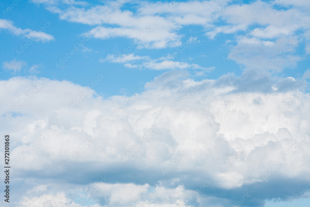 big white clouds in the blue sky