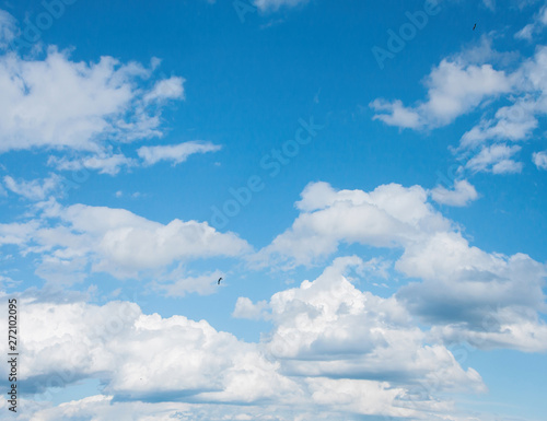 Photography big white clouds in the blue sky