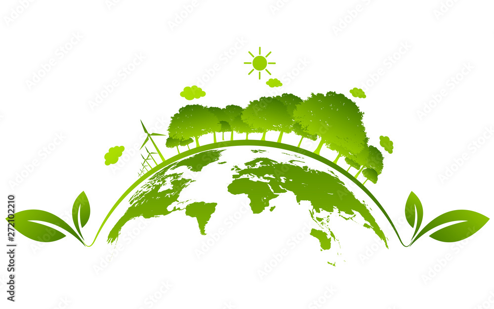 Ecology concept and Environmental ,Banner design elements for sustainable energy development, Vector illustration - obrazy, fototapety, plakaty 