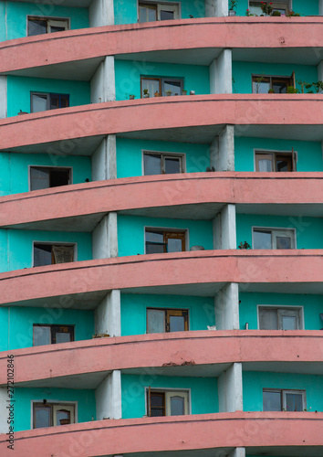 Old apartements in the city center, Pyongan Province, Pyongyang, North Korea photo