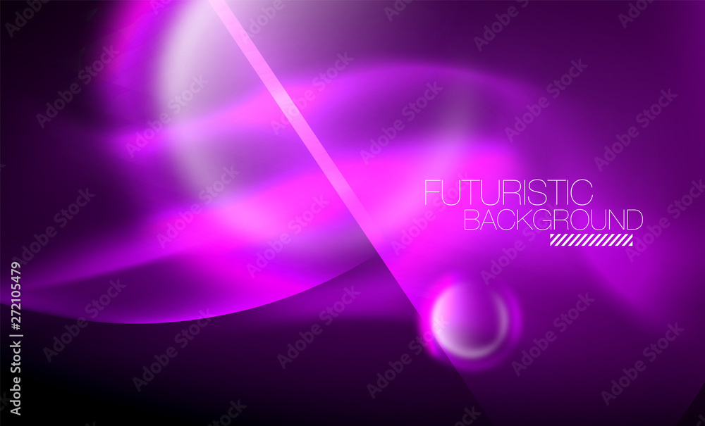 Blurred neon glowing round shapes, abstract circles and lights Blurred neon glowing round shapes, abstract circles and lights