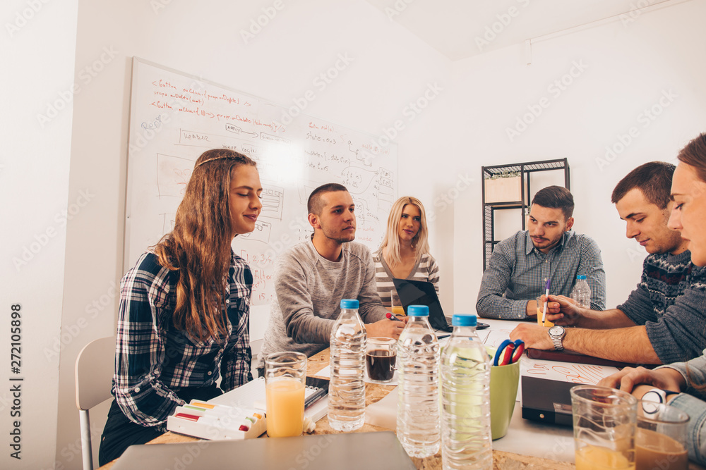 Fototapeta premium Team of professionals making a business plan
