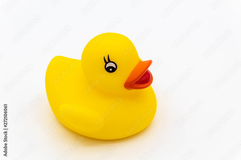 Yellow rubber duck isolated on white background. Yellow rubber duck isolated on white background.