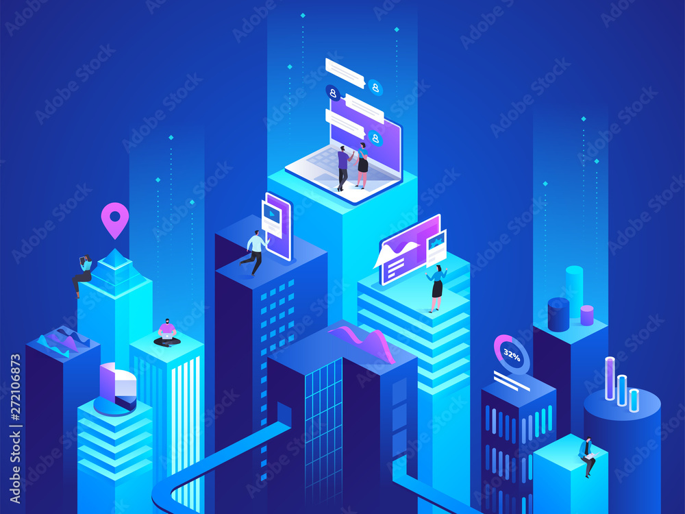 Isometric concept virtual and augmented reality Stock Vector | Adobe Stock
