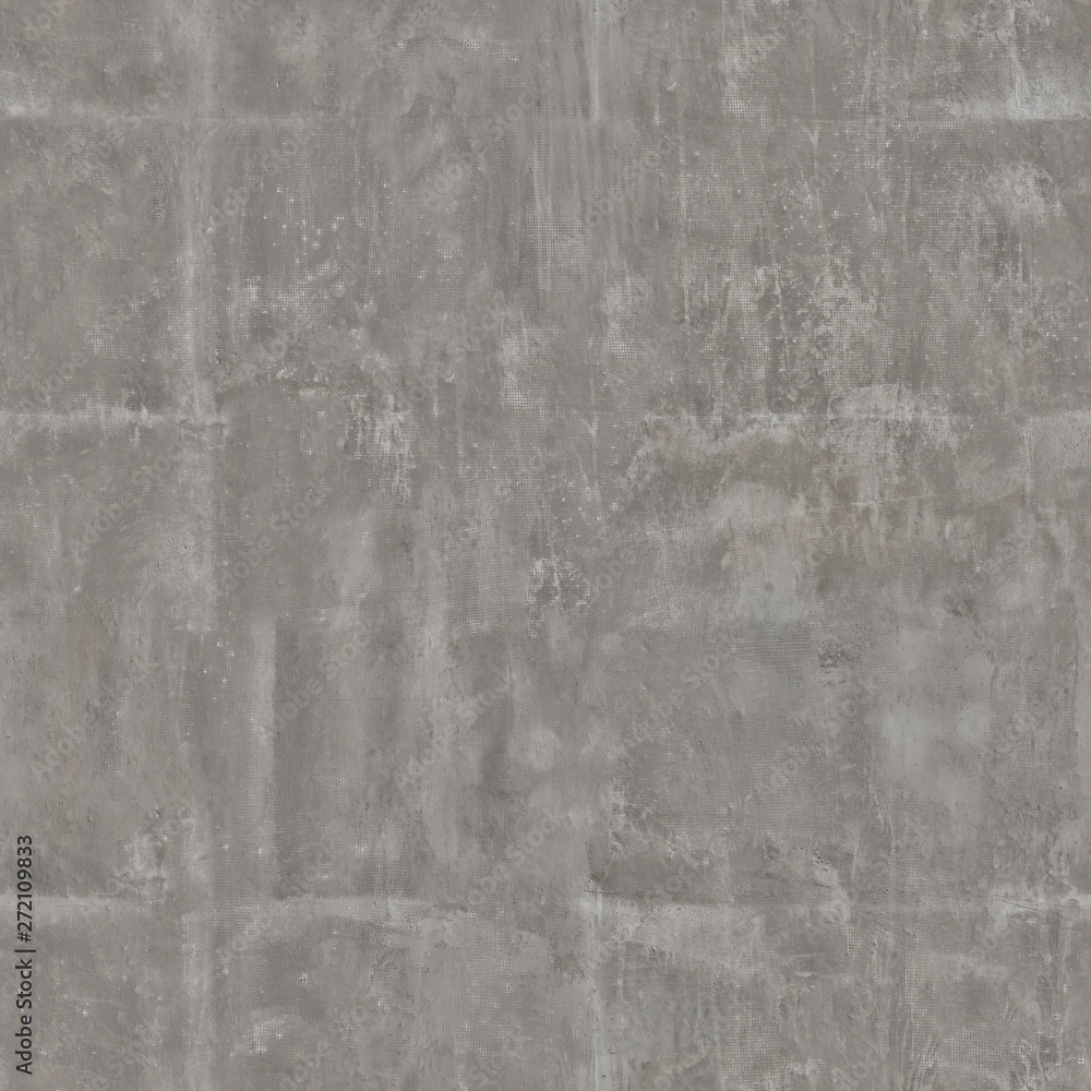 Fototapeta premium Unpainted concrete wall of gray color with damage on the surface
