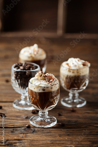 coffee cocktail with whipped cream