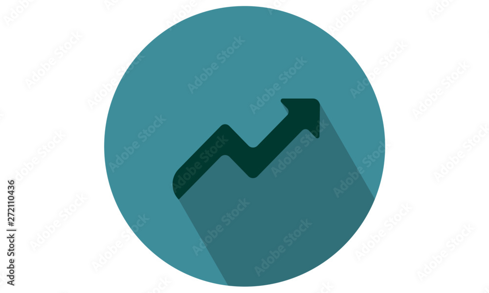 Ascendant / Growth arrow illustration / Flat icon Ascendant / Growth arrow illustration / Flat icon