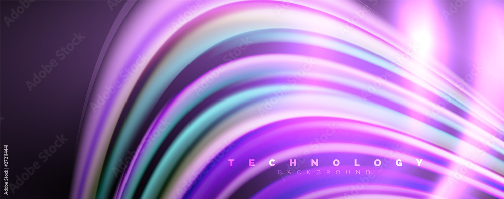 Fototapeta premium Fluid color waves with light effects, vector abstract background