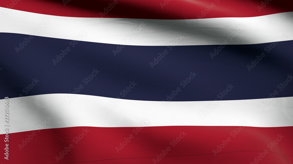 3D illustration of Kingdom of Thailand flag waving 3D illustration of Kingdom of Thailand flag waving