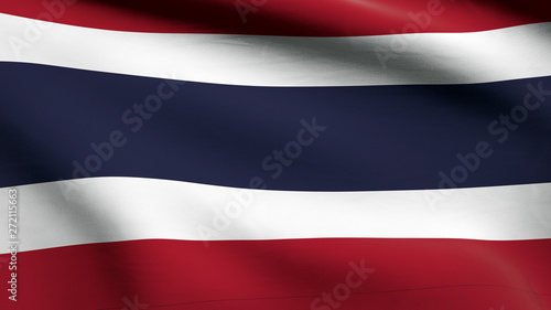 3D illustration of Kingdom of Thailand flag waving