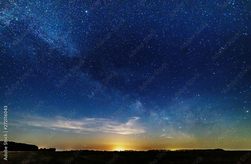 Moon rise against the starry sky. Moon rise against the starry sky.