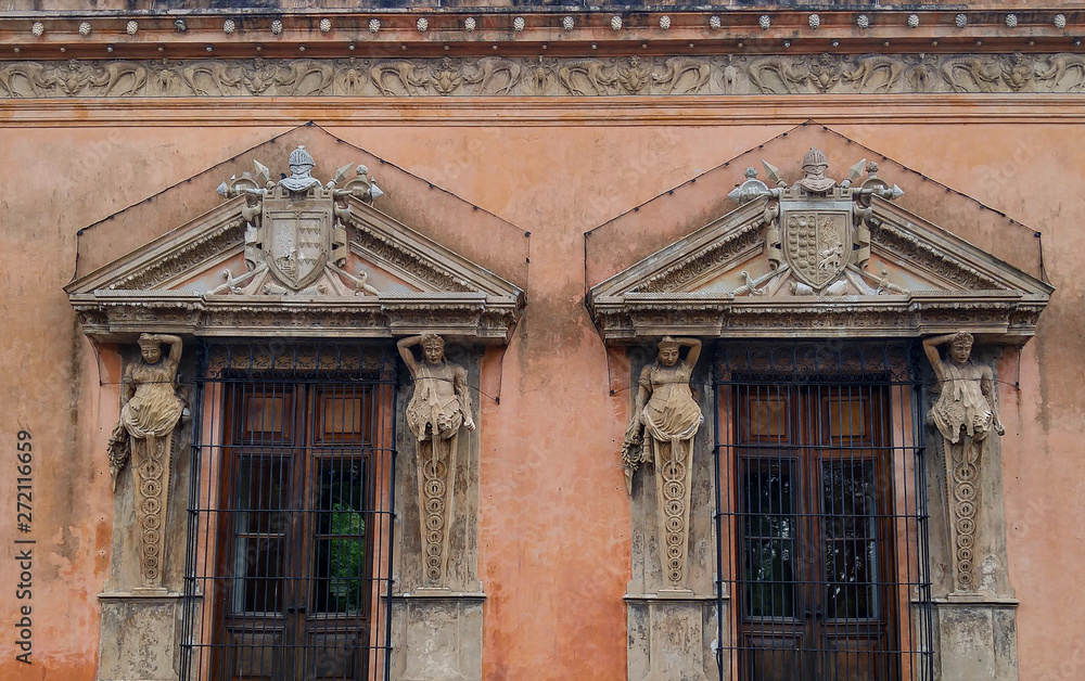 Fototapeta premium Mayan buildings in Merida, Yucatan, Mexico