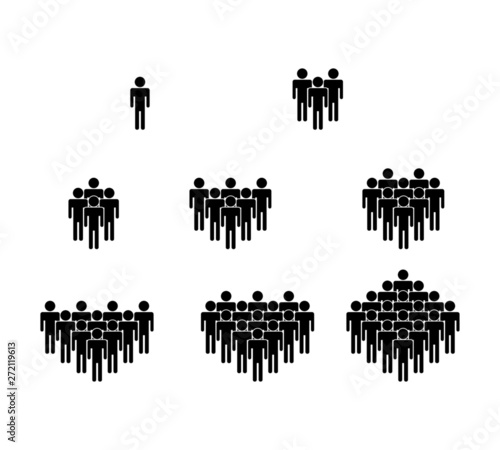 people icon set. crowd signs. persons symbol isolated on white background. vector illustration.