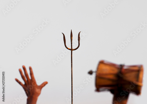 Trident And Drum, Maha Kumbh Mela, Allahabad, India photo