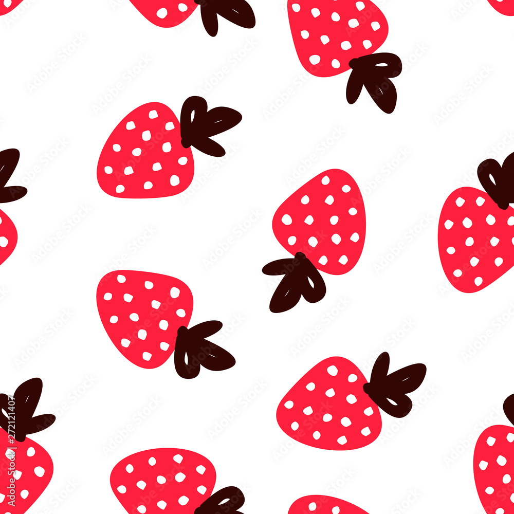 Strawberry Hand Draw Seamless Cute Pattern. Summer red berries on a white background for baby fabric design, wrapping paper, Wallpaper, and other things. Strawberry Hand Draw Seamless Cute Pattern. Summer red berries on a white background for baby fabric design, wrapping paper, Wallpaper, and other things.