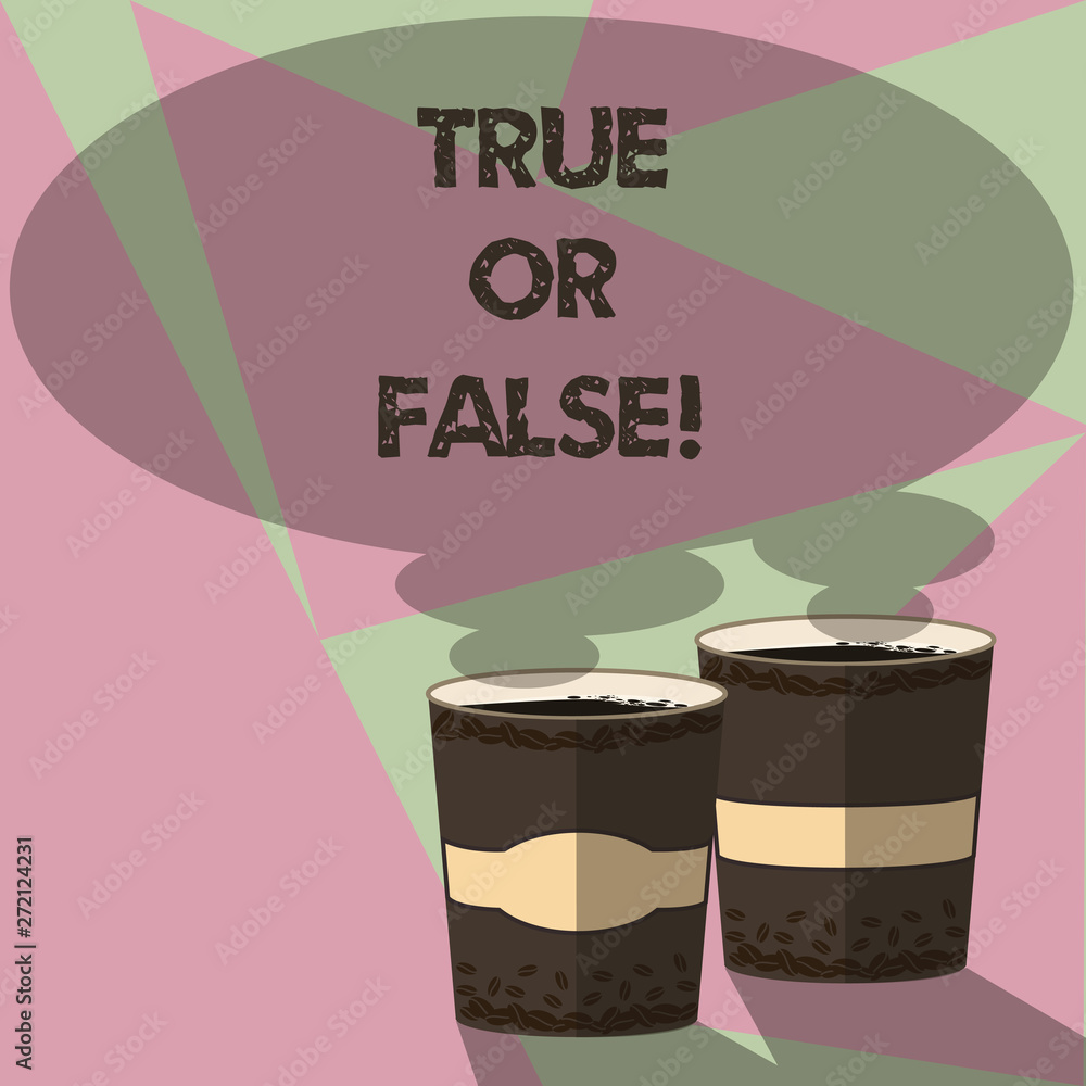 Writing note showing True Or Falsequestion. Business photo showcasing  series of statements to be marked as