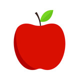 Red apple vector icon. Red apple symbol illustration.