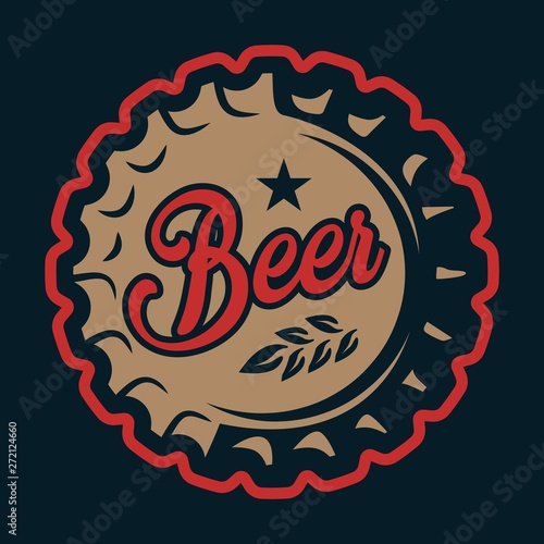 Vintage colorful beer cap design