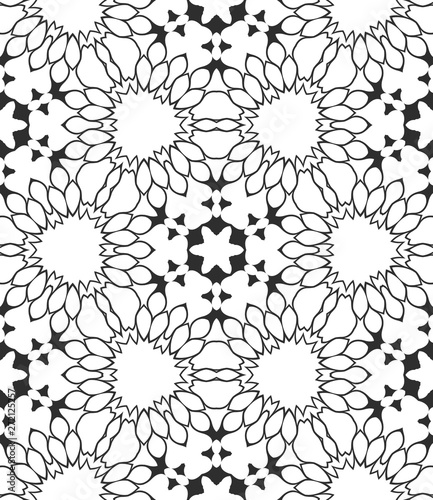 Floral black and white pattern  retro cover design