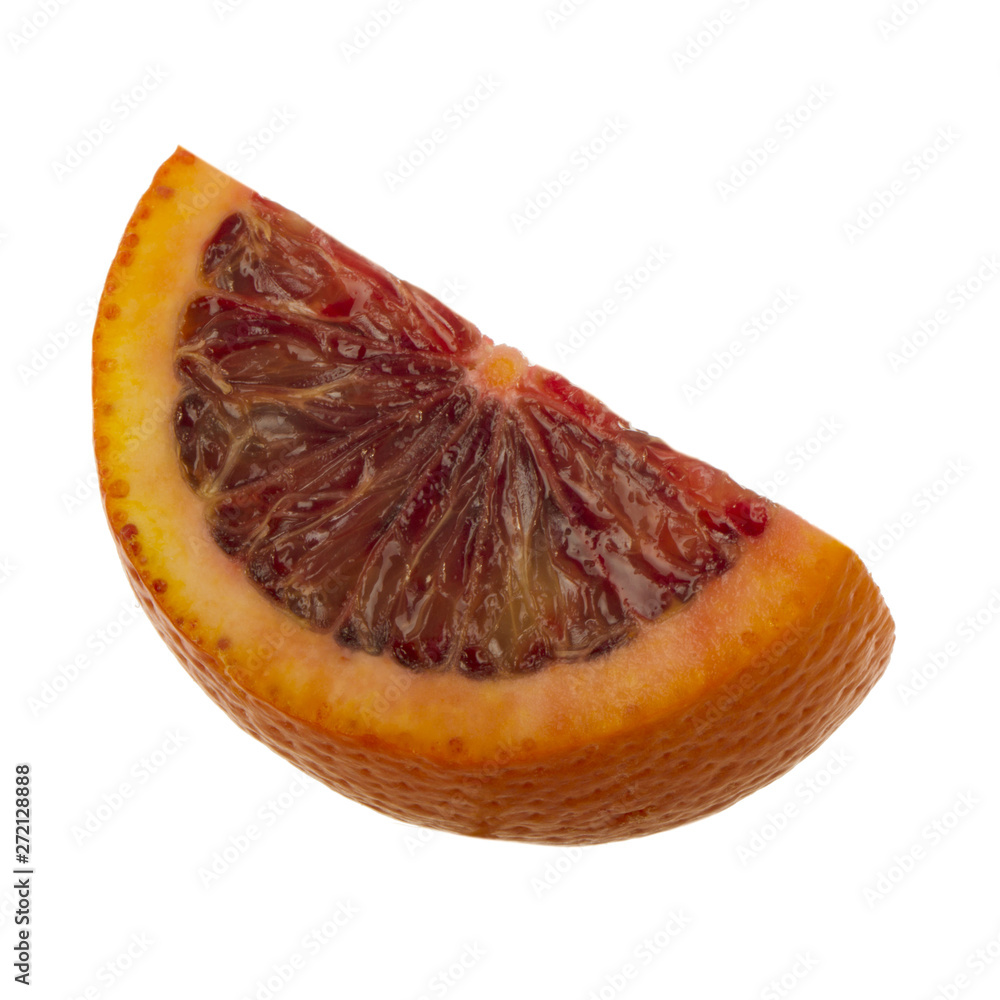 slice of blood red orange isolated on white background slice of blood red orange isolated on white background