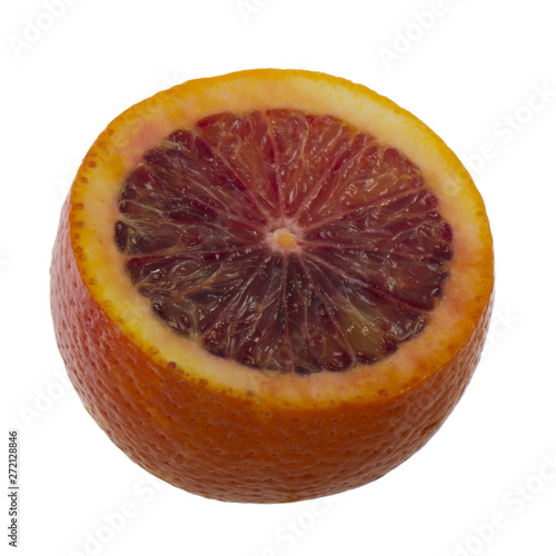 slice of blood red orange isolated on white background