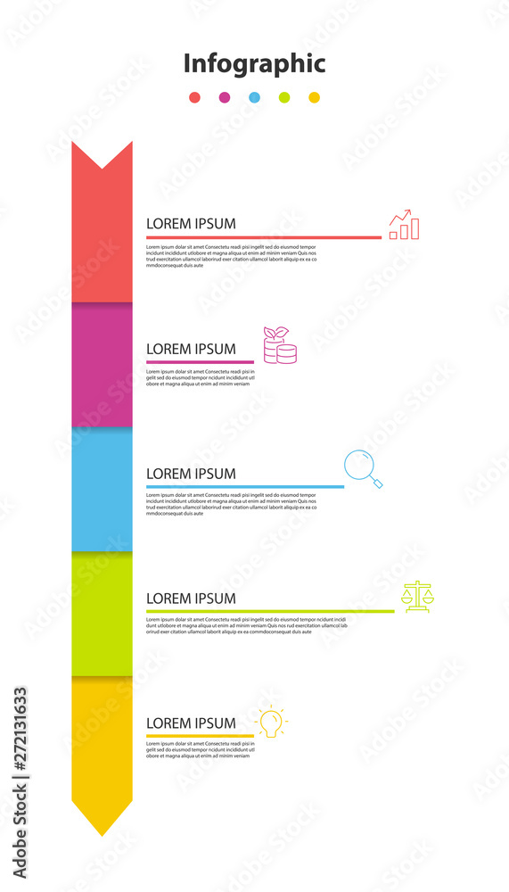 Fototapeta premium infographic information 5 step, timeline