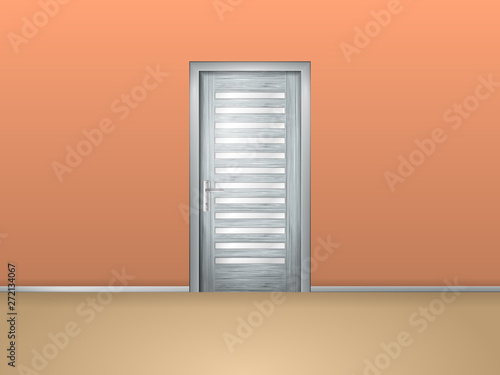 Closed wooden door
