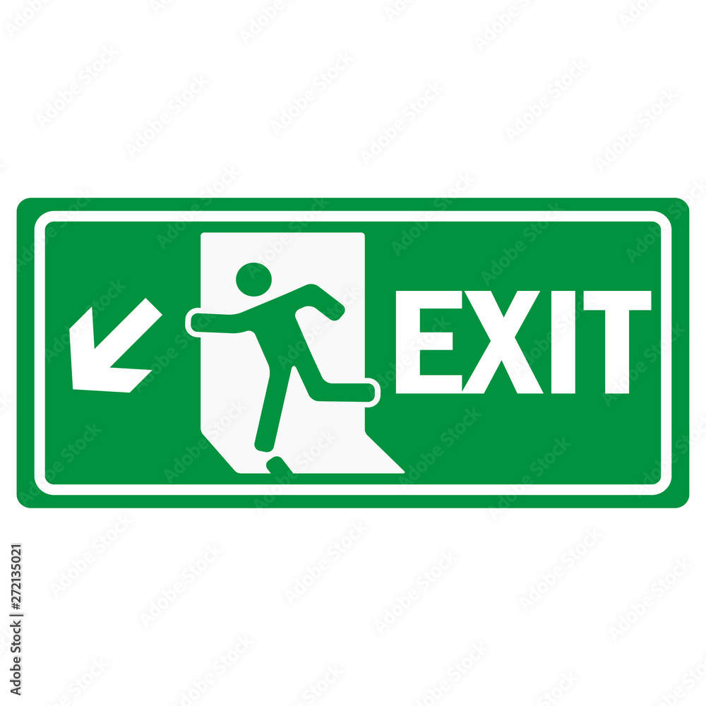 fire emergency exit sign icon fire emergency exit sign icon