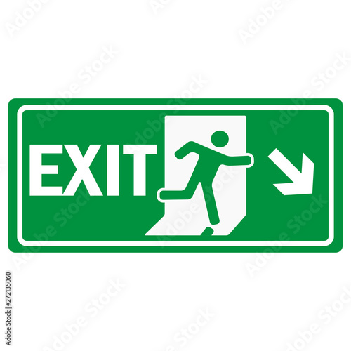 fire emergency exit sign icon