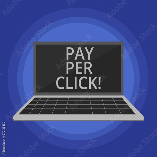 Text sign showing Pay Per Click. Conceptual photo Internet Advertising Model Search Engine marketing Strategy photo