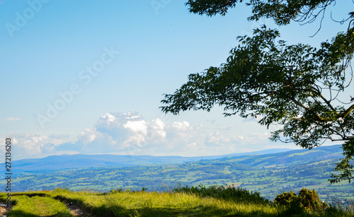 Views out over the Welsh Landscape in North Wales on Moel y Parc near Moel Famaua photo