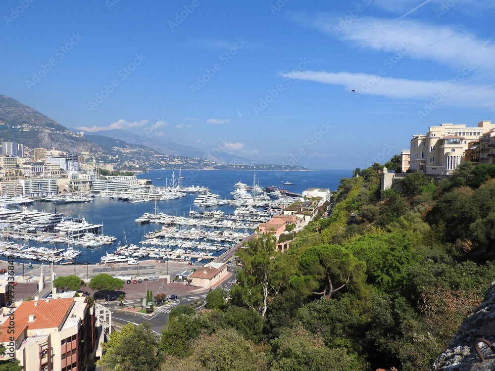 Monaco and Monte Carlo panorama with the Old town, Port and Prince's Palace