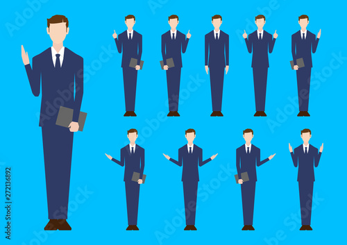 Set of business people. Vector illustration. Flat design.