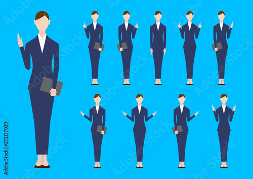 Set of business people. Vector illustration. Flat design.