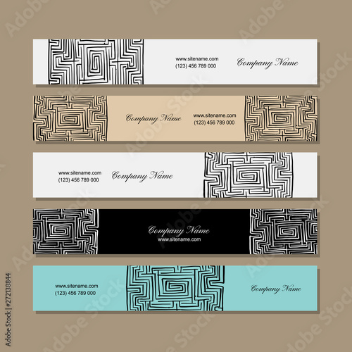 Banners design, labyrinth square