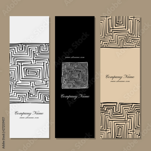 Banners design, labyrinth square