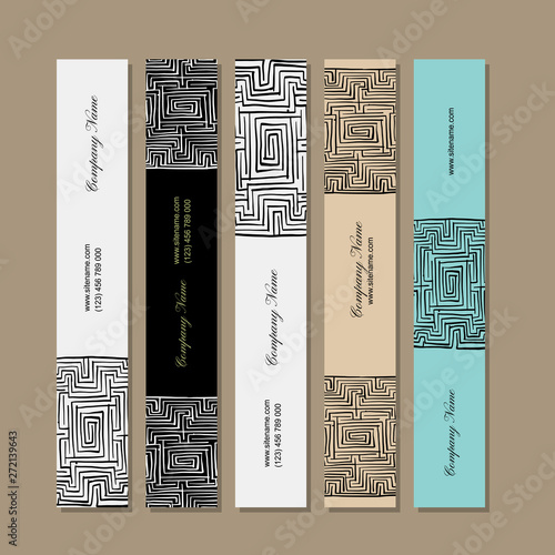 Banners design, labyrinth square