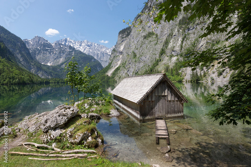 Der Obersee in Bayern, Deutschland, im Sommer