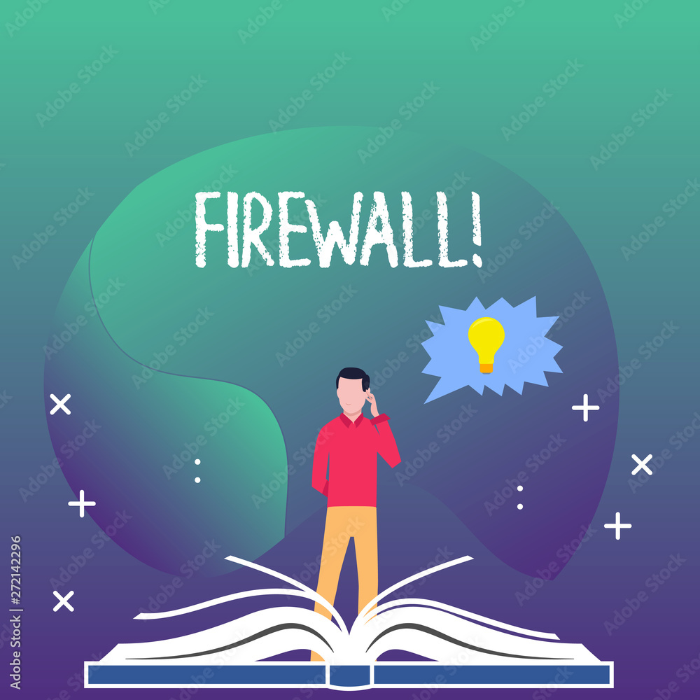 Writing note showing Firewall. Business photo showcasing Malware protection prevents internet frauds Writing note showing Firewall. Business photo showcasing Malware protection prevents internet frauds