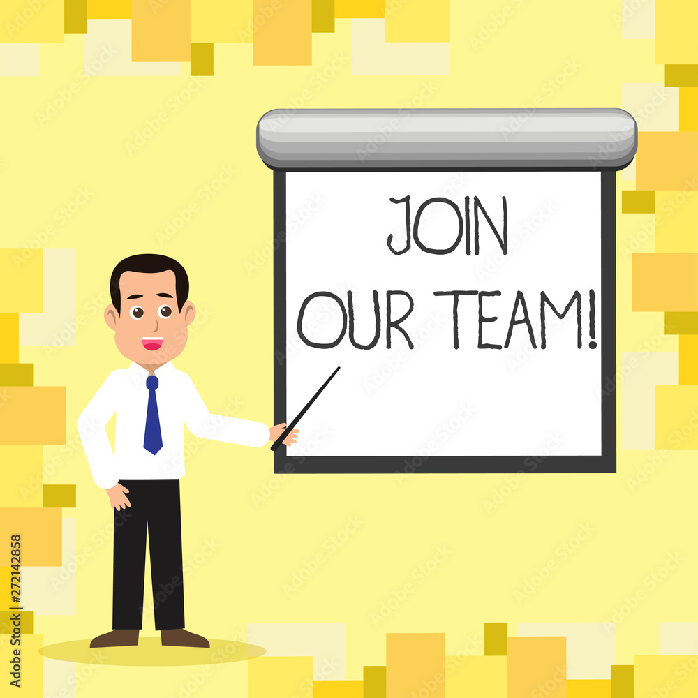 Word writing text Join Our Team. Business concept for Invitation to Work Together Job Offer Collaboration Offer Word writing text Join Our Team. Business concept for Invitation to Work Together Job Offer Collaboration Offer