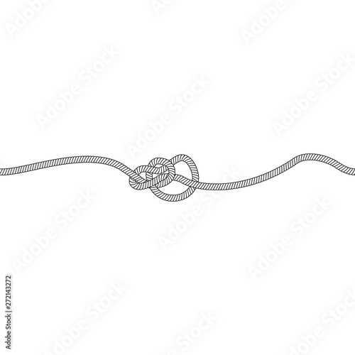 Bowline knot or loop of marine and nautical rope, cord or cable.