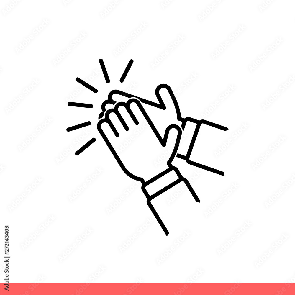 Obraz premium Applause vector icon, clapping symbol. Simple, flat design isolated on white background for web or mobile app