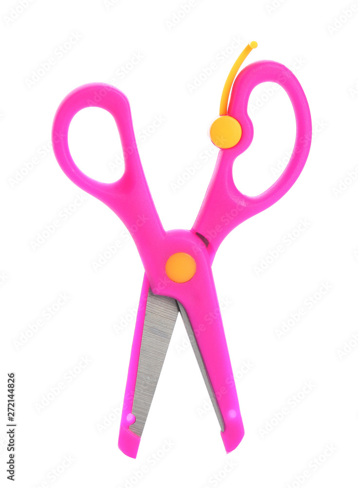 Pair of training scissors on white background Pair of training scissors on white background